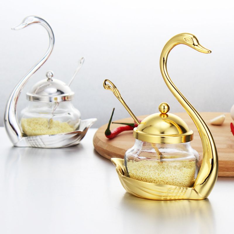 Pot à miel et étagère à épices Swan