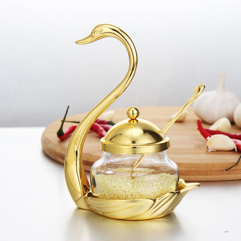Pot à miel et étagère à épices Swan