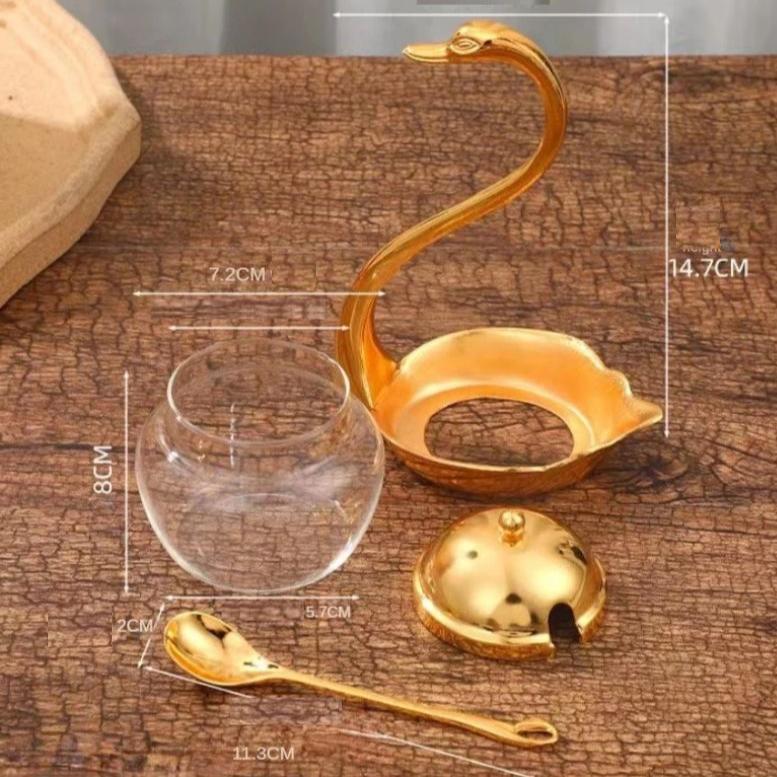 Pot à miel et étagère à épices Swan