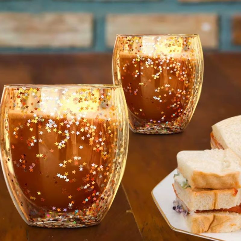 Double Glass Cup with Star