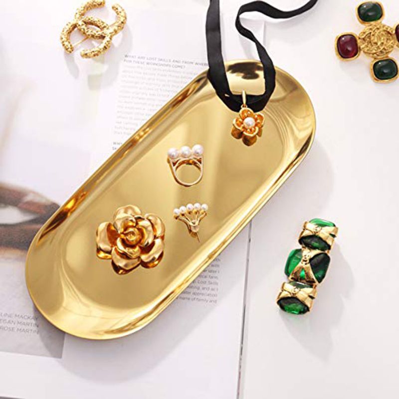 Golden Stainless Steel Storage Tray