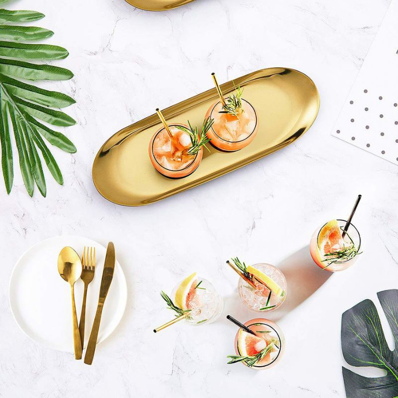 Golden Stainless Steel Storage Tray