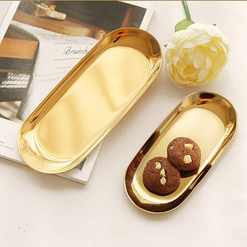 Golden Stainless Steel Storage Tray