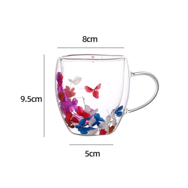 Tasse à double motif floral 