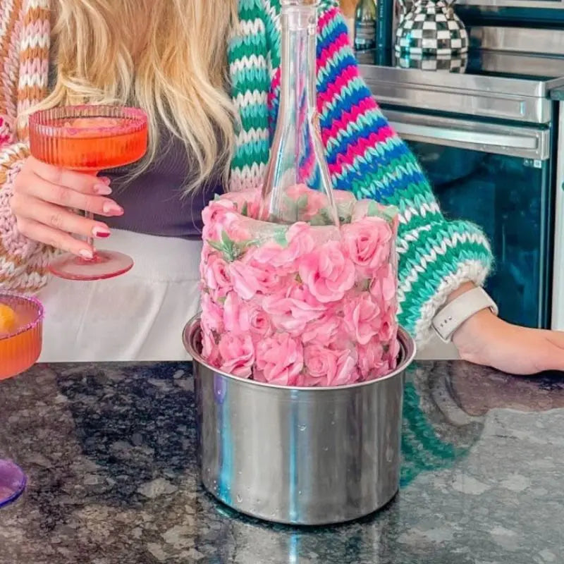 ice bottle mold, ice wine cooler, ice bottle holder, champagne chiller, wine party table decor