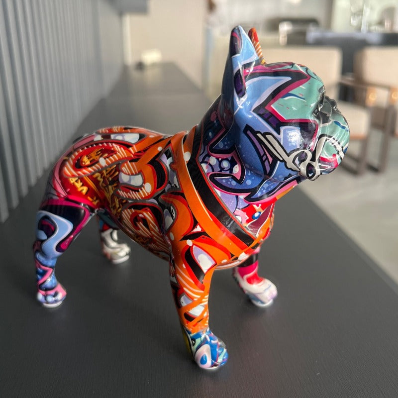 Farbige Bulldoggen-Skulptur