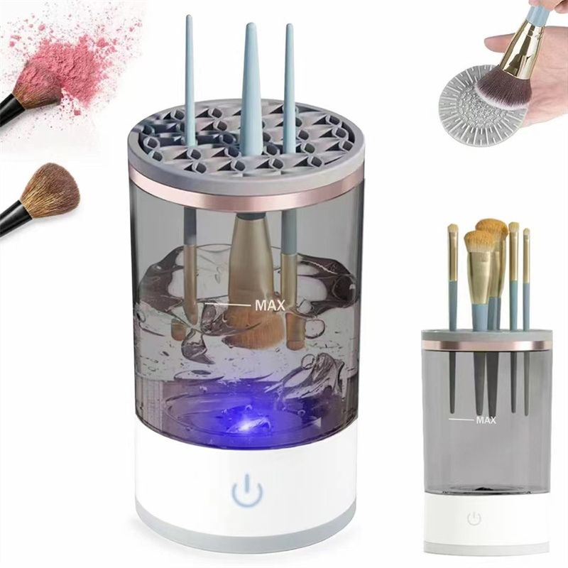 Nettoyeur de pinceaux de maquillage électrique - 3 en 1