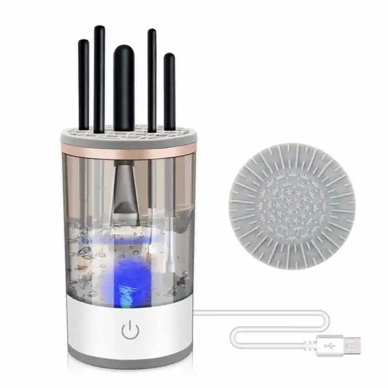 Nettoyeur de pinceaux de maquillage électrique - 3 en 1