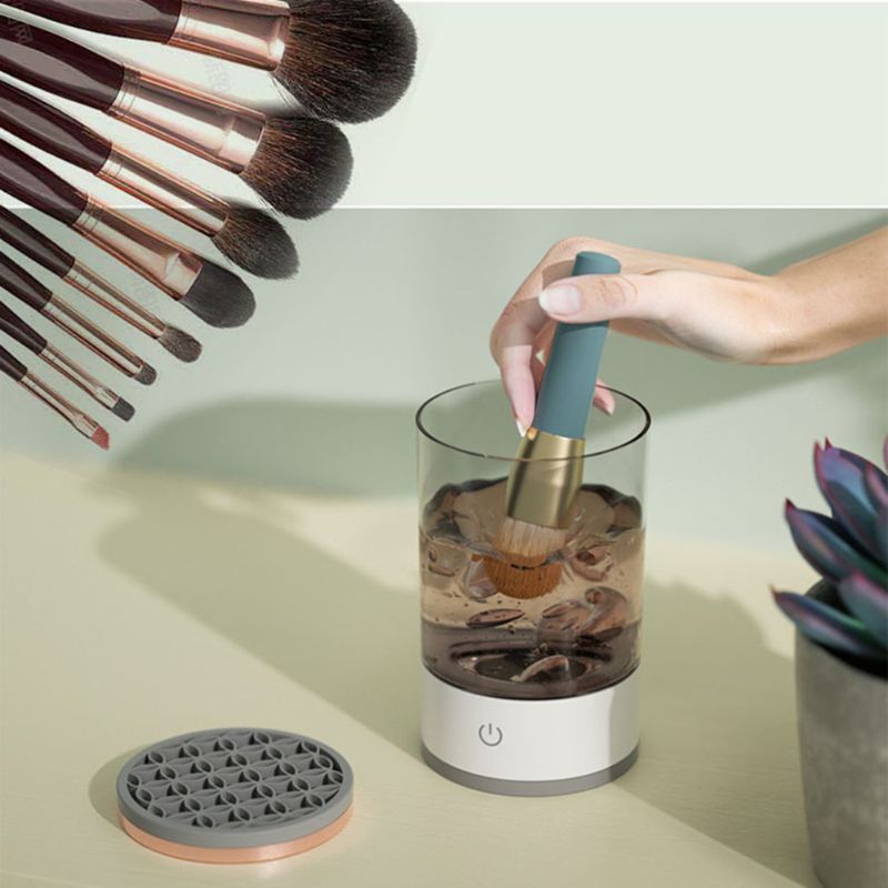 Nettoyeur de pinceaux de maquillage électrique - 3 en 1