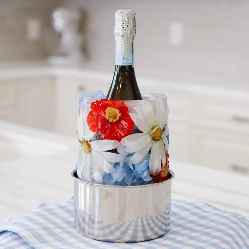 Beverage Bottle Holder – Ice Mold + Stainless Steel Stand