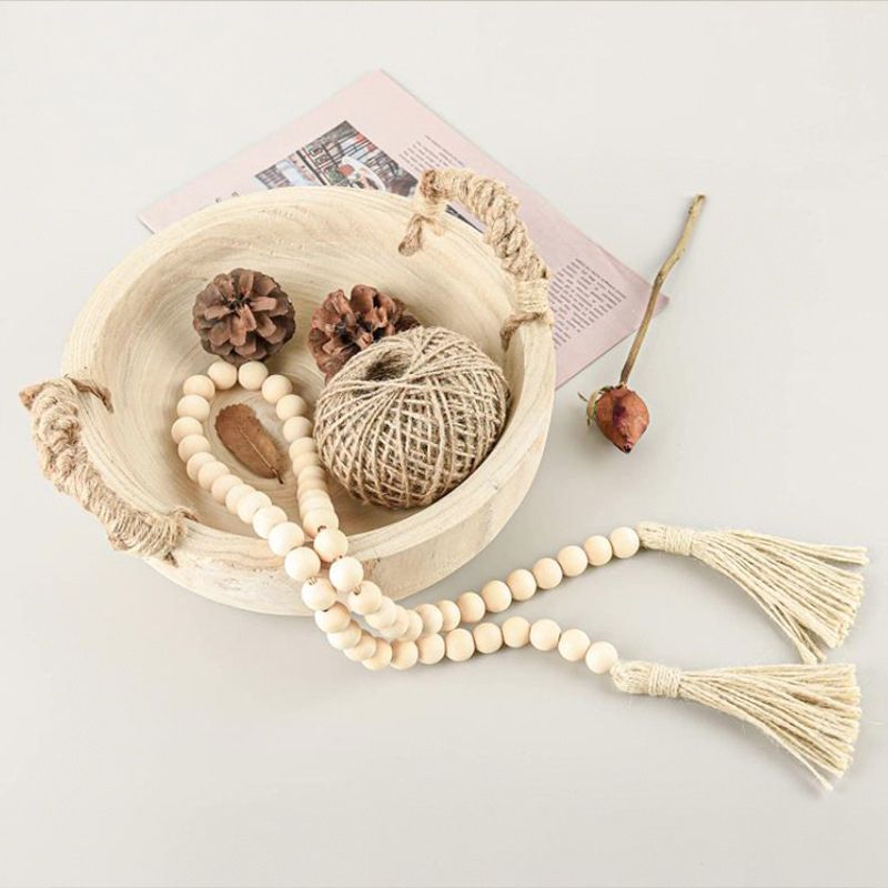 Wooden Decorative Bowl with Table Ring