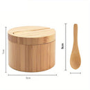 Étagère à épices en bambou avec couvercle pivotant et cuillère