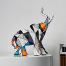 Elephant Figurine Collection with Geometric Patterns
