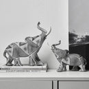Elephant Figurine Collection with Geometric Patterns