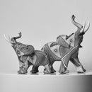 Elephant Figurine Collection with Geometric Patterns