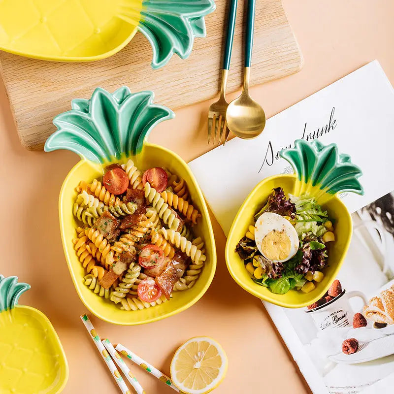 Assiettes en céramique ananas