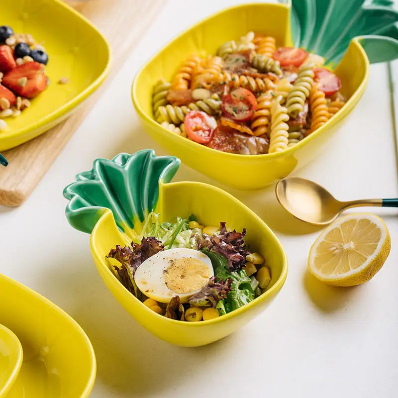 Assiettes en céramique ananas