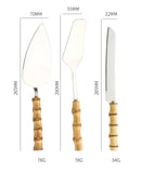 Bamboe spatel- en messenset