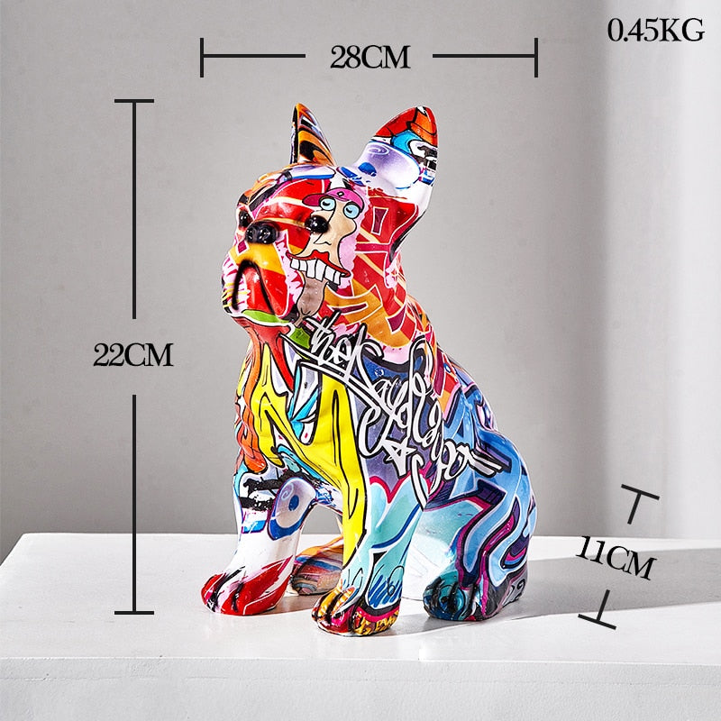 Farbige Bulldoggen-Skulptur