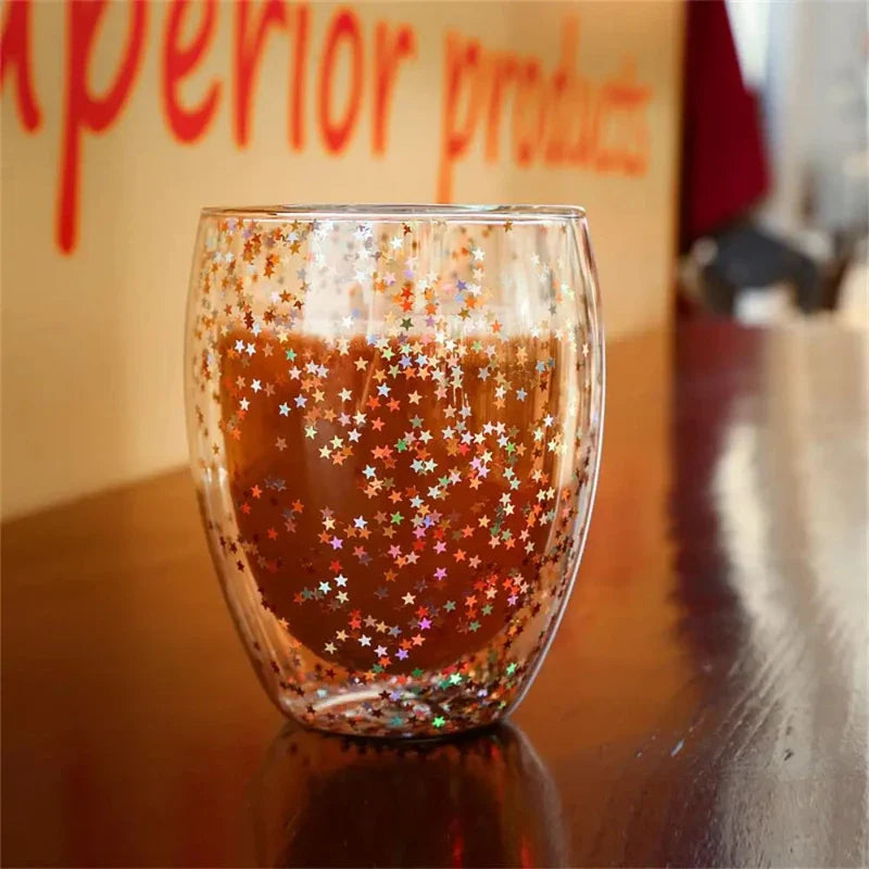 Double Glass Cup with Star
