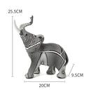 Elephant Figurine Collection with Geometric Patterns
