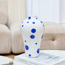 Geometric Blue Ceramic Vase