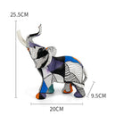 Elephant Figurine Collection with Geometric Patterns