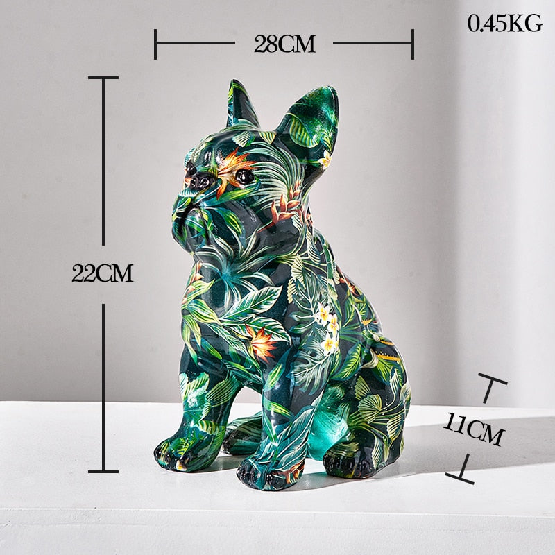 Farbige Bulldoggen-Skulptur