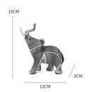 Elephant Figurine Collection with Geometric Patterns