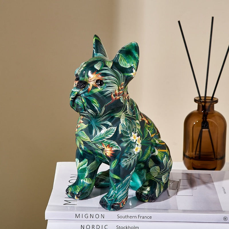Farbige Bulldoggen-Skulptur