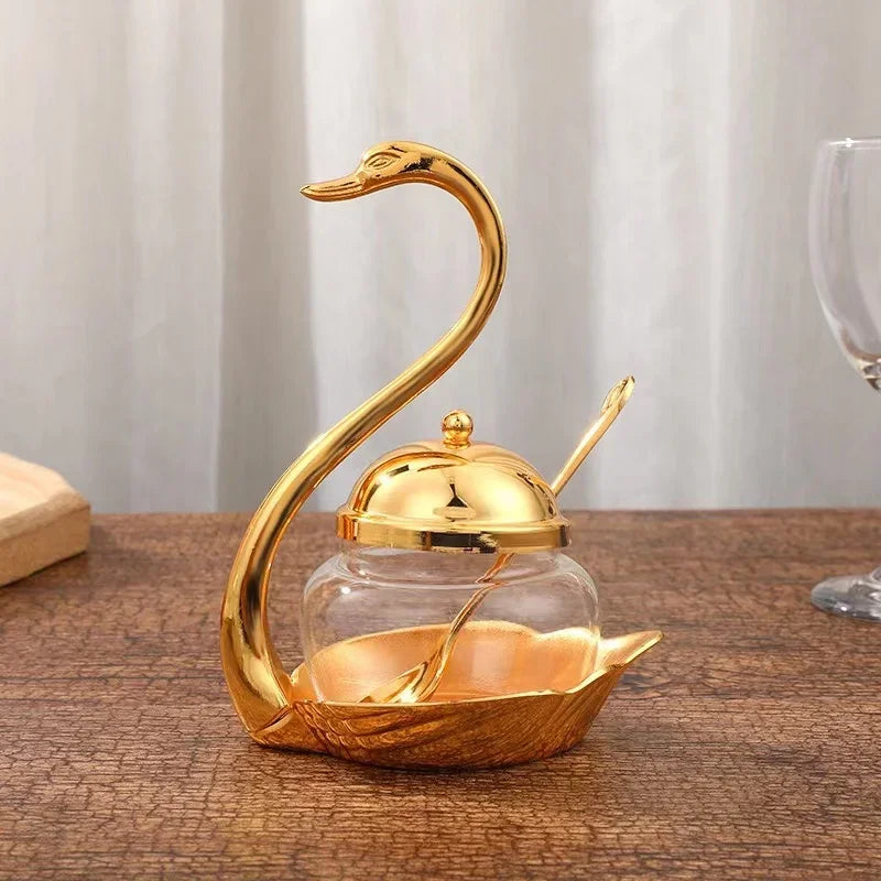 Pot à miel et étagère à épices Swan