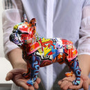 Colored Bulldog Sculpture