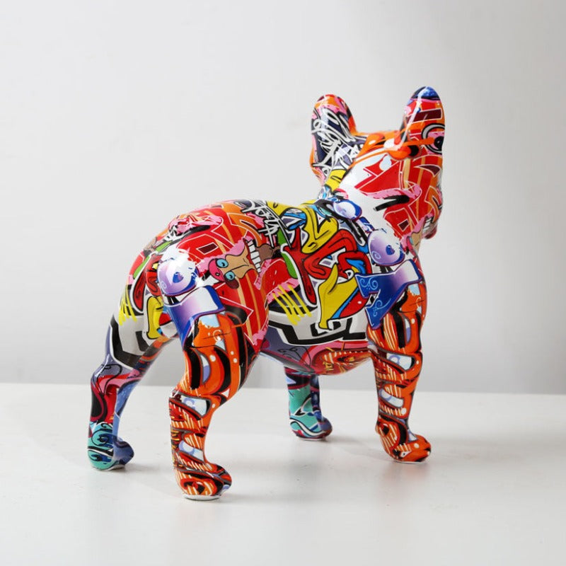 Farbige Bulldoggen-Skulptur