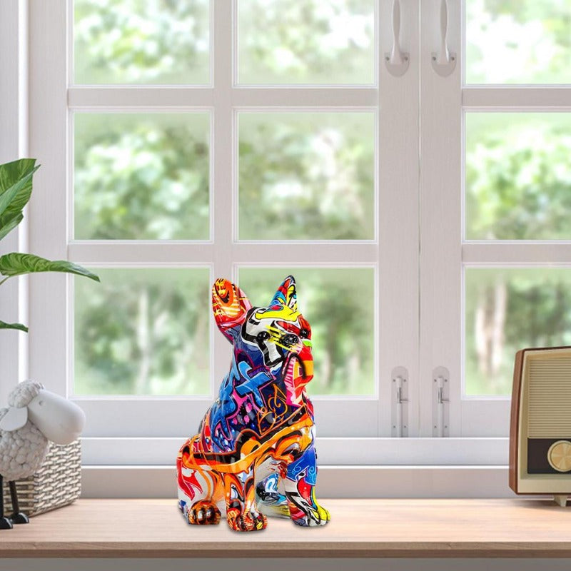 Farbige Bulldoggen-Skulptur