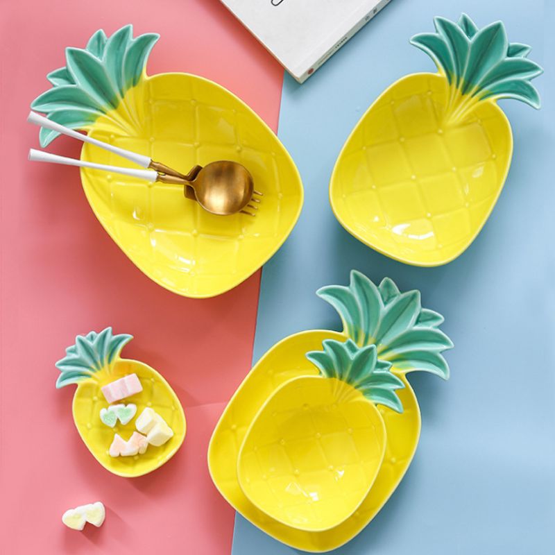 Assiettes en céramique ananas