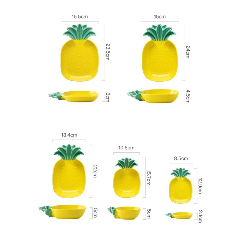 Assiettes en céramique ananas
