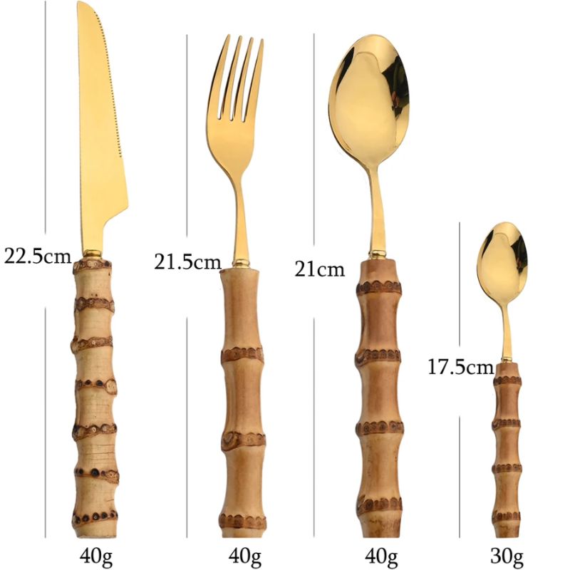 Bambus-Besteckset - 16-teilig