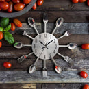 Horloge murale fourchettes et cuillères de cuisine