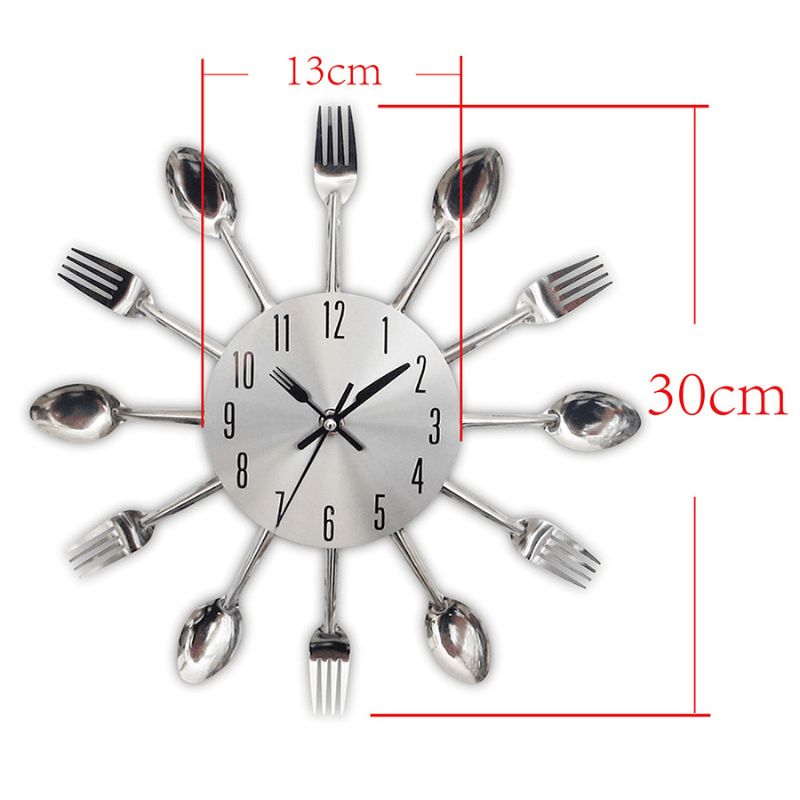 Küchengabeln und Löffel Wanduhr