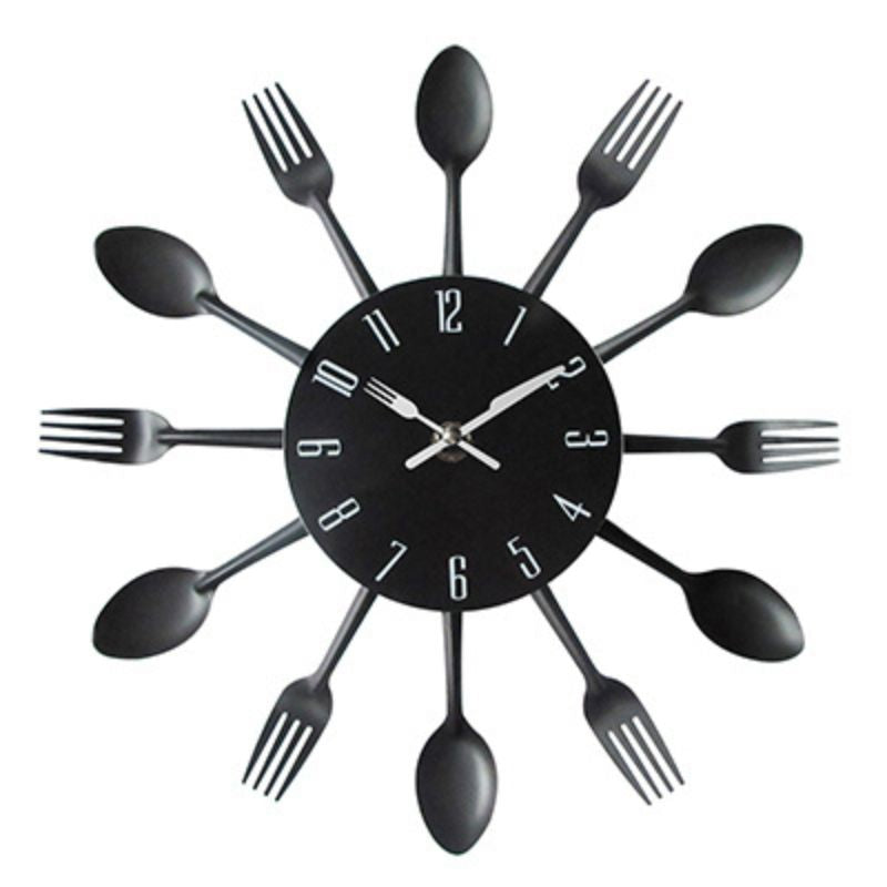 Küchengabeln und Löffel Wanduhr