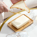 Wooden Butter Dish with Glass Lid