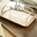 Wooden Butter Dish with Glass Lid