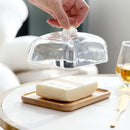 Wooden Butter Dish with Glass Lid