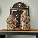 Vase en verre en corde de chanvre