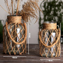 Vase en verre en corde de chanvre