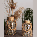 Vase en verre en corde de chanvre