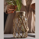 Vase en verre en corde de chanvre