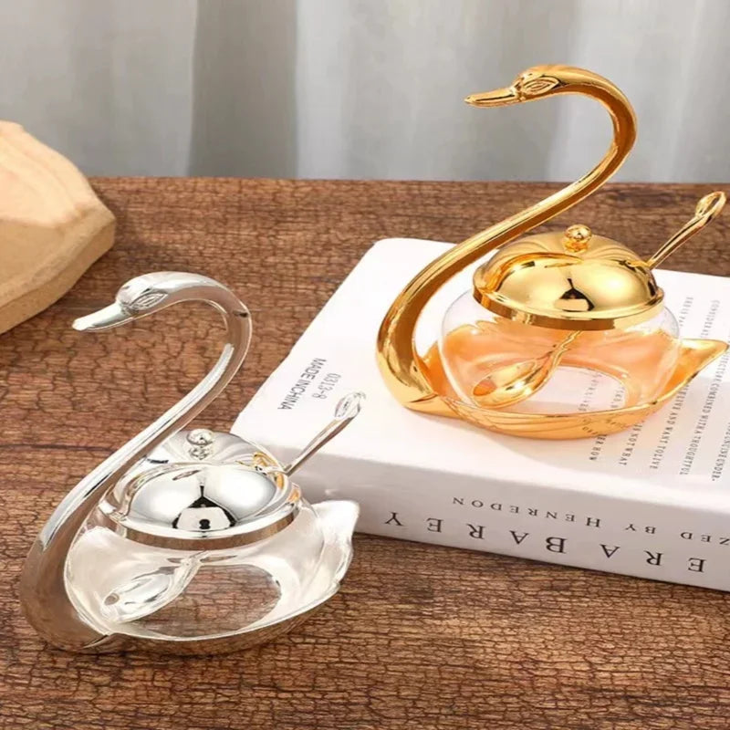 Pot à miel et étagère à épices Swan
