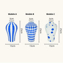 Geometric Blue Ceramic Vase